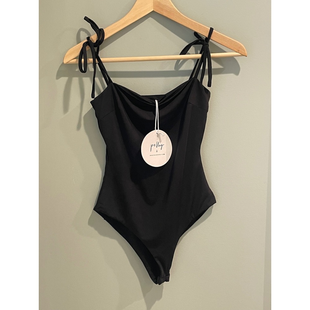 Polly Bodysuit Black Sleeveless Tie Strap‎ Size US 0